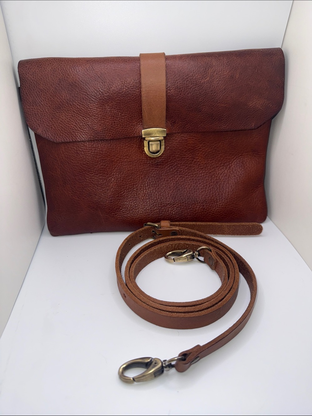 elk Brown Rustic Australian Leather Crossbody Clutch Bag